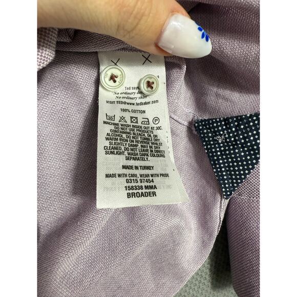 Ted Baker London Purple Textured Button-Up Shirt Size 3 (M) - Picture 7 of 9